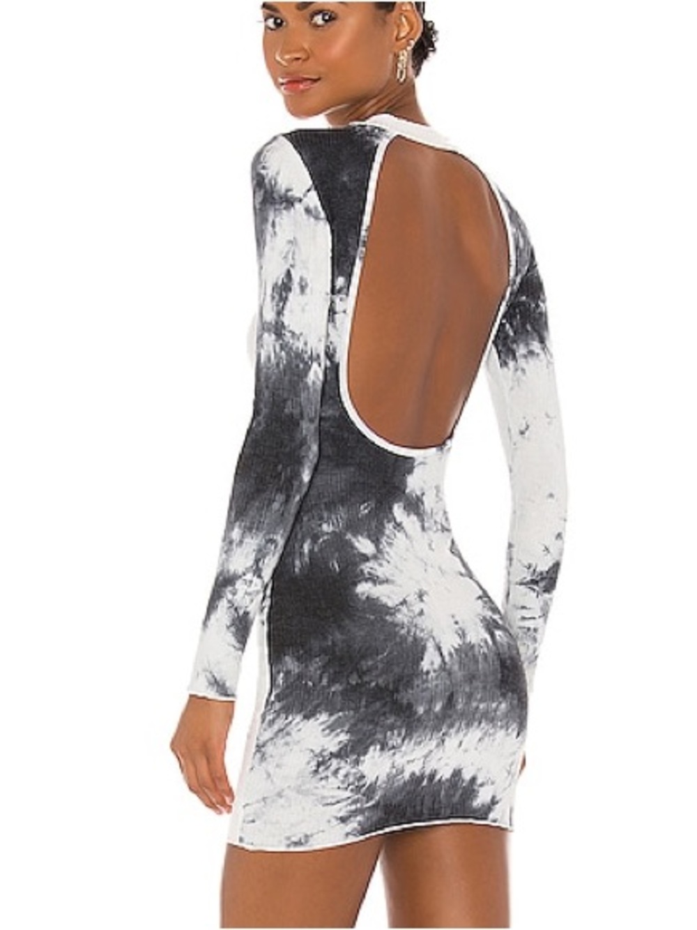 Superdown Ashanti backless long sleeve tie-dye dress 57279